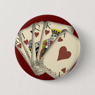 PLioniserende kaarten, harten, inbouwbaar Ronde Button 5,7 Cm