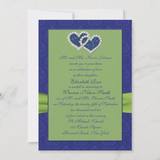 Plis de bleu royal et invitation Chartreuse (Dos)