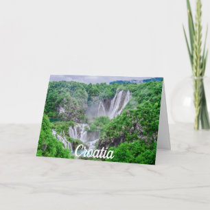 Plitvice lakes watervalfeestkaart feestdagen kaart