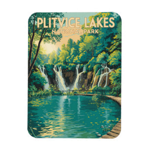 Plitvice Meren Nationaal Park Illustratie Reis Magneet