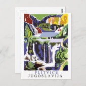 Plitvice watervallen, briefkaart voor oldtimers (Voorkant / Achterkant)