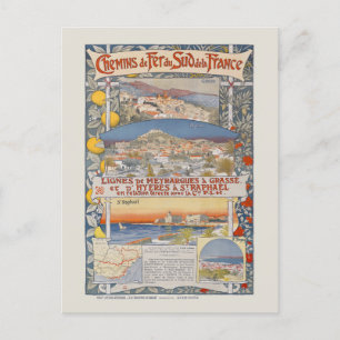 PLM Lignes de Meyrargues a Grasse Vintage Poster Briefkaart