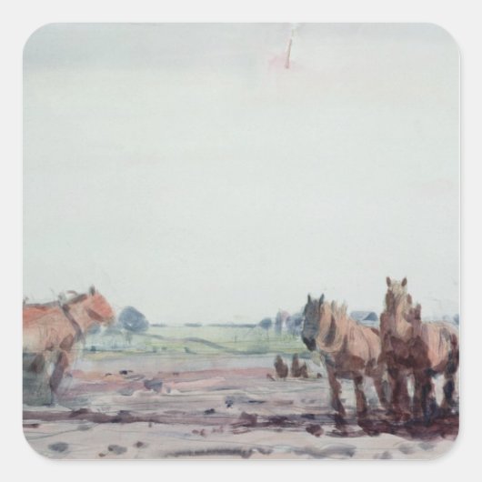 Ploedpaarden Vierkante Sticker (Voorkant)