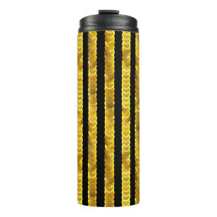 Ploegen patroon, kralen, strass, 3D mode. Thermosbeker