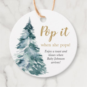 Plof het als ze waterverf kerstboom laat ploffen bedankjes labels