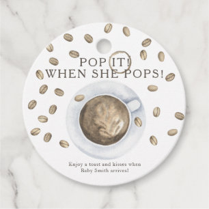 Plof het als zij barst! Koffie baby shower Bedankjes Labels