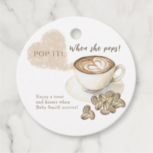 Plof het als zij ploft! Koffie baby shower Bedankjes Labels
