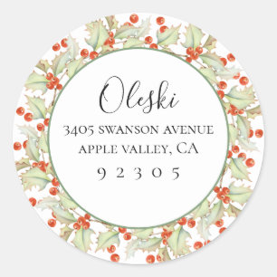 Plokken van Holly Wreator Address Sticker