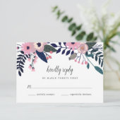 Plomb rose | Carte Floral RSVP (Debout devant)