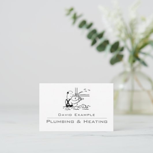 Plomber avec Carte de visite d'illustration (Debout devant)