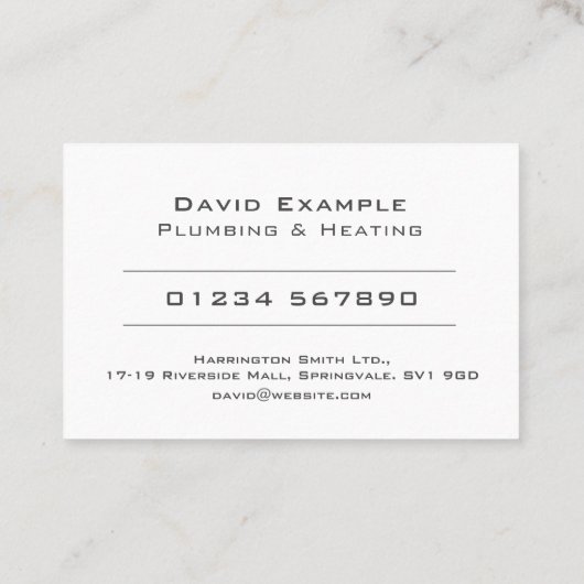 Plomber avec Carte de visite d'illustration (Dos)