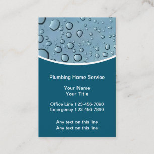 Plomber Water Drops Design Carte de visite