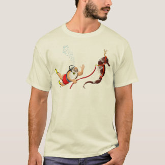 Plongée à l'air Père Noël et T-shirt d'hippocampe