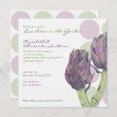 Plongée d'Artichokes dots Invitation au déjeuner (Devant / Derrière)