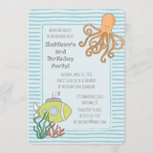 Plongée en mer profonde Adventure Party Invitation