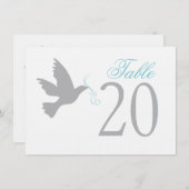 Plongée grise avec des numéros de table de mariage (Devant / Derrière)