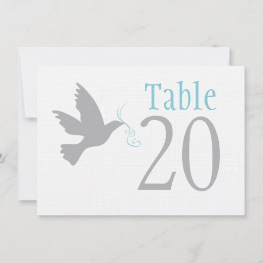 Plongée grise avec des numéros de table mariage bl (Dos)