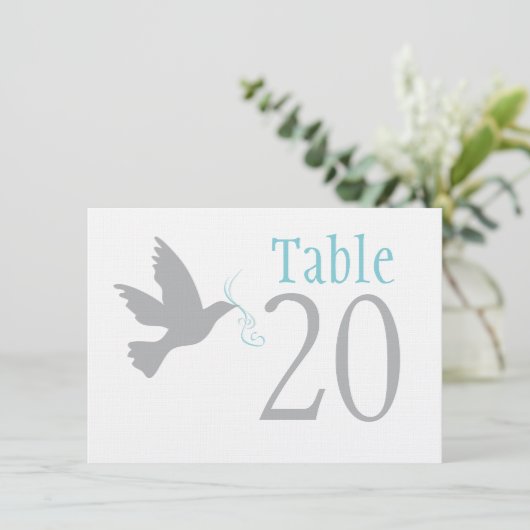 Plongée grise avec des numéros de table mariage bl (Debout devant)