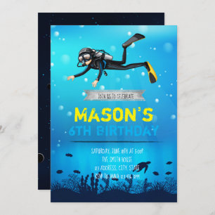 Plongée sous-marine Invitation fête d'anniversaire