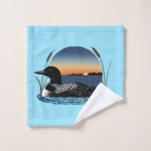 Plongeon commun serein Coucher de soleil Bleu Faun (Gant de toilette)