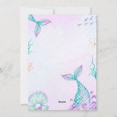 Plongez dans cinq 5e invitation de sirène annivers (Dos)