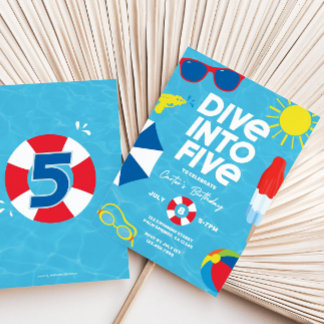 Plongez dans cinq Invitation d'anniversaire, 5e an