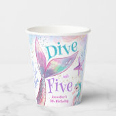 Plongez dans Five Mermaid Gobelets en papier pour (Verso)