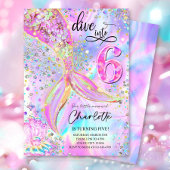 Plongez dans six 6 Ans Mermaid Invitation Modifier