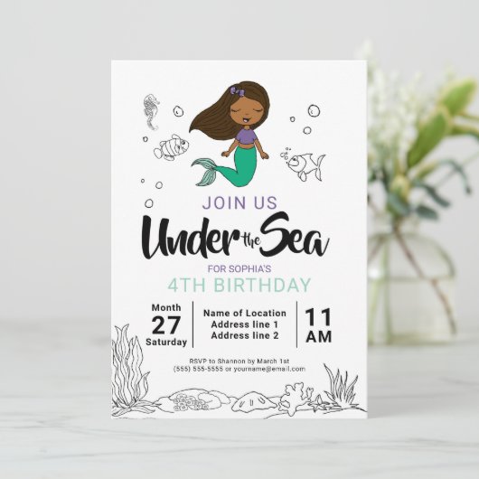 Plongez ! Invitations de fête d'anniversaire de la (Debout devant)