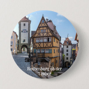 Plönlein in Rothenburg ob der Tauber (Duitsland) Ronde Button 7,6 Cm