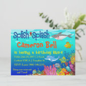 Plons Plons Verjaardagsfeest Onder de Zee! Kaart (Staand voorkant)