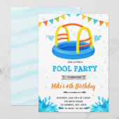 Plons plons waterpark zwembadfeest kaart (Voorkant / Achterkant)