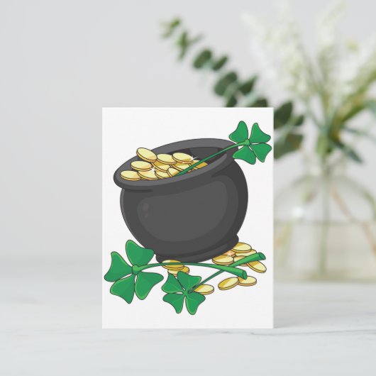 Plot of Gold Invitations Kaart (Staand voorkant)