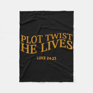 Plot Twist Hij leeft Christelijk Funny Easter God Fleece Deken