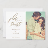 Plot Twist Moderne Minimale Calligrafie & Foto Save The Date (Voorkant)