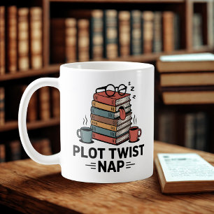 Plot Twist Nee Grappig ontwerp voor boekliefhebb Koffiemok