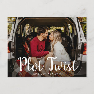 Plot Twist Wedding Date Change Announement Uitnodiging Briefkaart