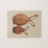 Plotse schattige paaskonijn legpuzzel (Horizontaal)