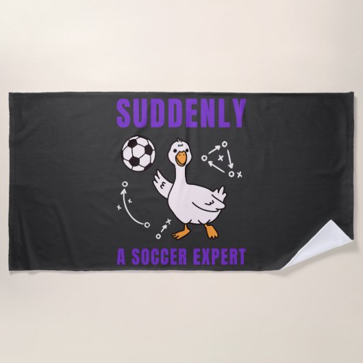 Plotseling een voetbalexpert strandlaken (Voorkant)