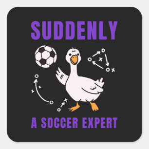 Plotseling een voetbalexpert vierkante sticker
