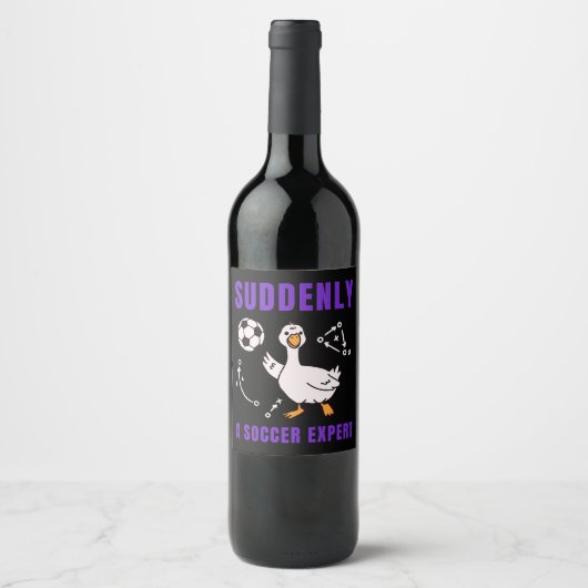 Plotseling een voetbalexpert wijn etiket (Voorkant)