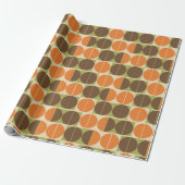 Plotseling Zeventig Oranje Bruin Groen Geometrisch Cadeaupapier (Uitgerold)