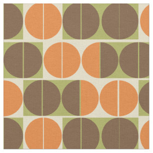 Plotseling Zeventig Oranje Bruin Groen Geometrisch Stof