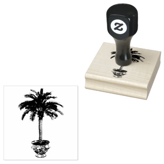 Plotselinge palmboom 	rubberstempel (Gestempeld)