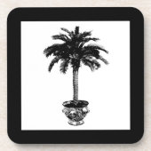 Plotselinge palmboom - zwart-wit bier onderzetter (Voorkant)