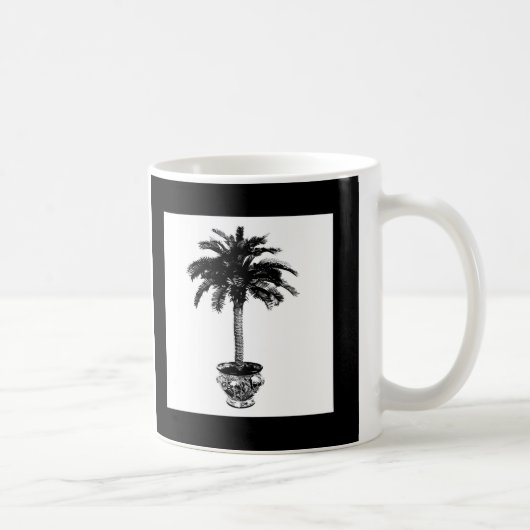 Plotselinge palmboom - zwart-wit koffiemok (Rechts)