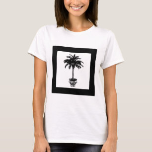 Plotselinge palmboom - zwart-wit t-shirt