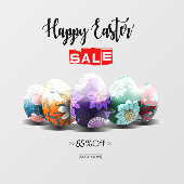 Plotselinge verkoop van gedecorbeerde paaseieren a raamsticker (Vel)