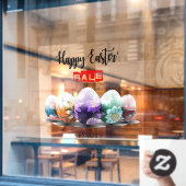 Plotselinge verkoop van gedecorbeerde paaseieren a raamsticker (Cafe Raam)