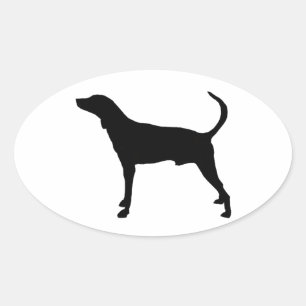 plotshond silhouet ovale sticker